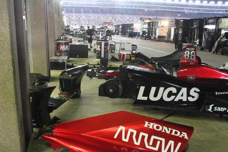 A look past Aleshin’s No. 7 at the row of broken cars.